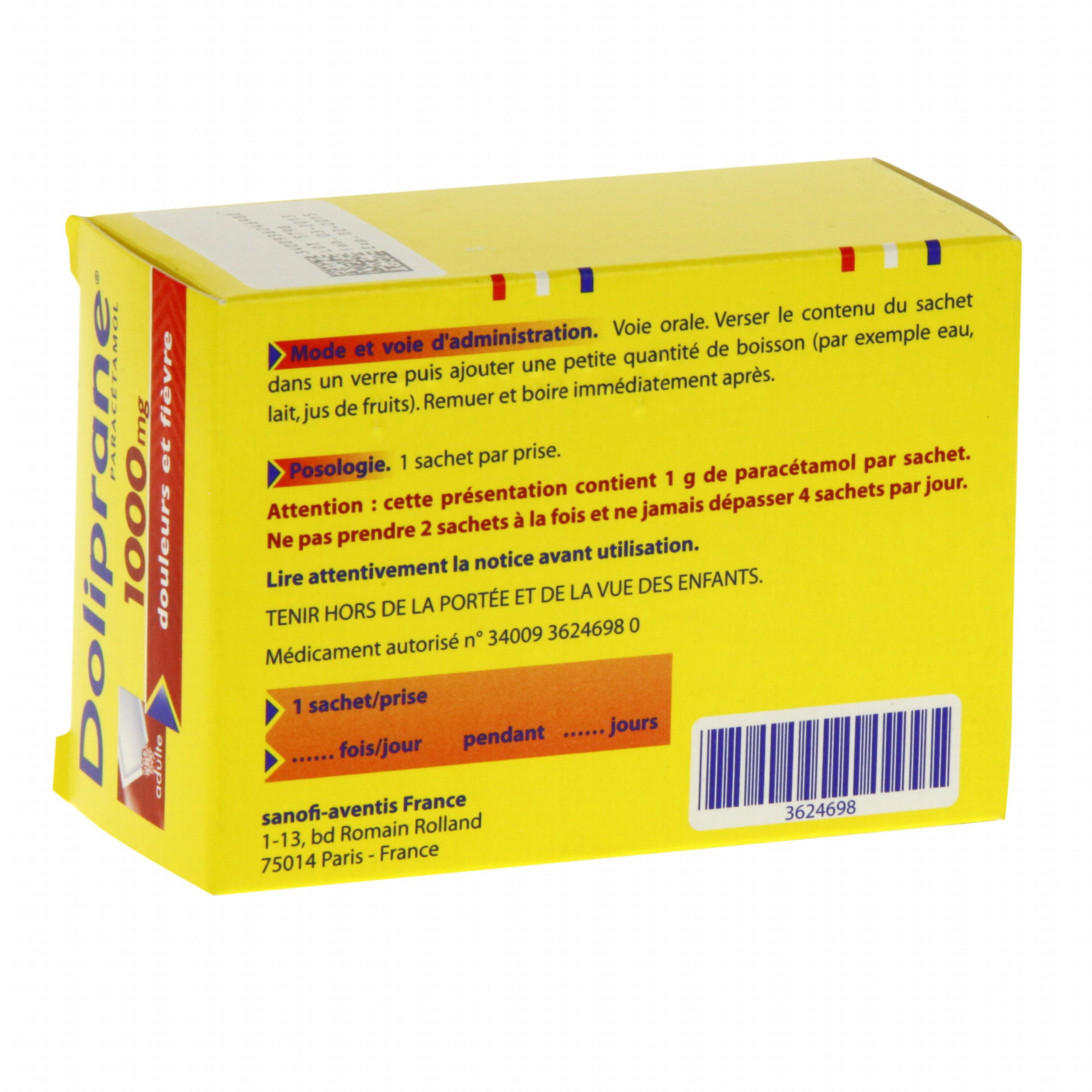 Pharmacie de Noroy - Médicament Doliprane 1000 Mg Poudre Pour Solution  Buvable En Sachet-dose B/8 - Paracétamol - NOROY-LE-BOURG
