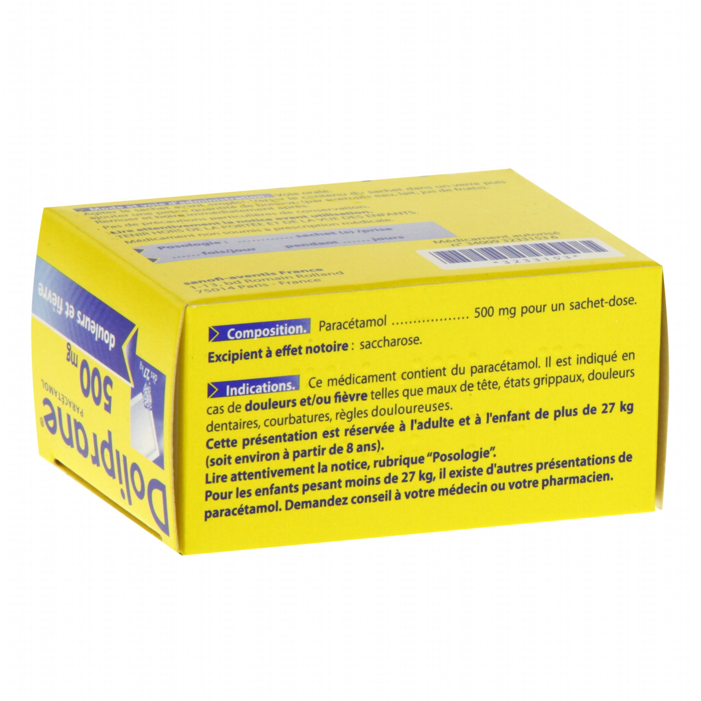 Doliprane 500 mg boîte de 16 gélules - Médicament conseil - Pharmacie Prado  Mermoz