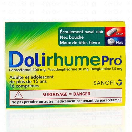 Dolirhume Pro paracétamol, pseudoéphédrine et doxylamine