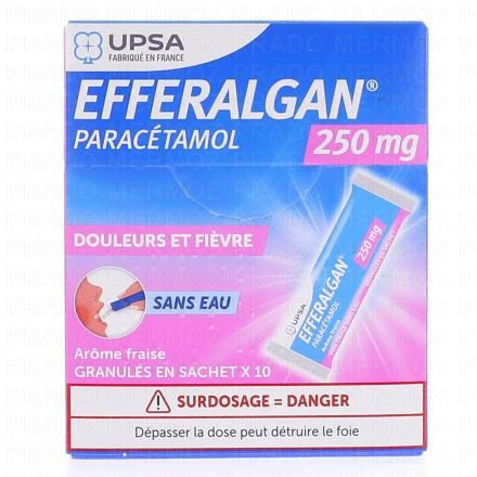 EFFERALGAN 250mg Granulés Arôme Fraise x10 sachets UPSA