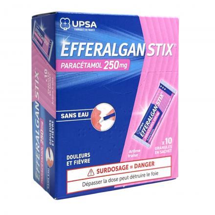 EFFERALGAN 250mg Granulés Arôme Fraise x10 sachets UPSA