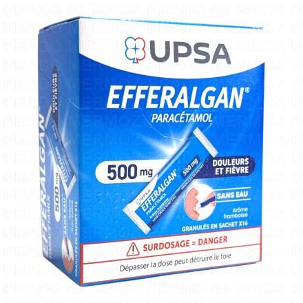 EFFERALGAN 500mg fruits rouges x16 sachets de granules UPSA