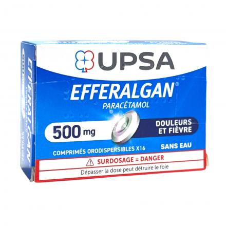 EFFERALGAN sans eau 500mg - 16 comprim&eacute;s orodispersibles