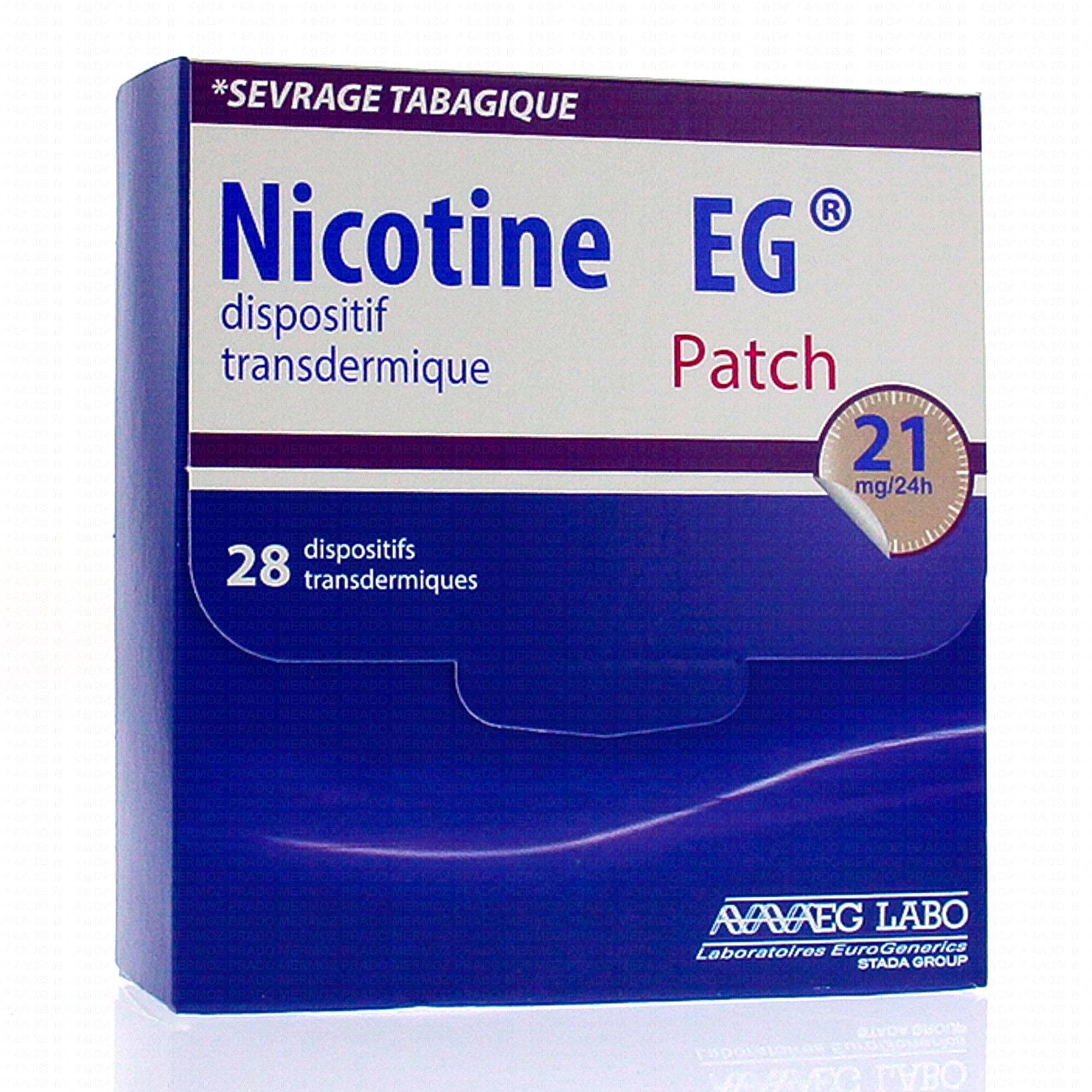 EG LABO Nicotine x28 patchs 21mg Médicament conseil Pharmacie Prado