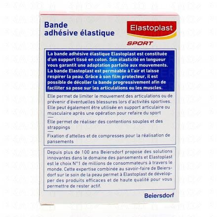 ELASTOPLAST Sport - Bande adhésive élastique (8cm x 2,5m)