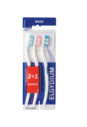 ELGYDIUM Brosse &agrave; dent basic souple (2 +1)