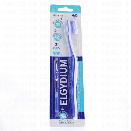 ELGYDIUM Brosse &agrave; dents 4en1 Medium
