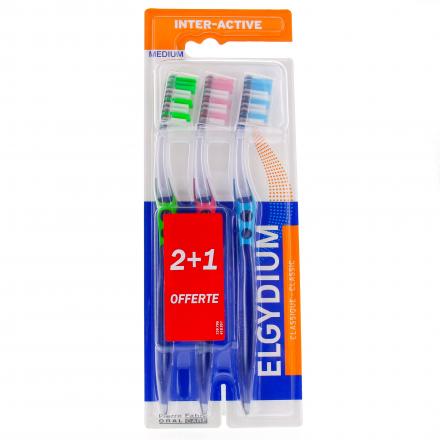 ELGYDIUM Interactive Brosse &agrave; dent m&eacute;dium offre 2+1 offerte