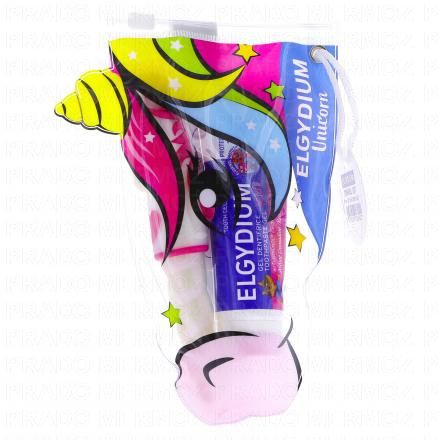 ELGYDIUM Kids Trousse Voyage hygi&egrave;ne dentaire (licorne)
