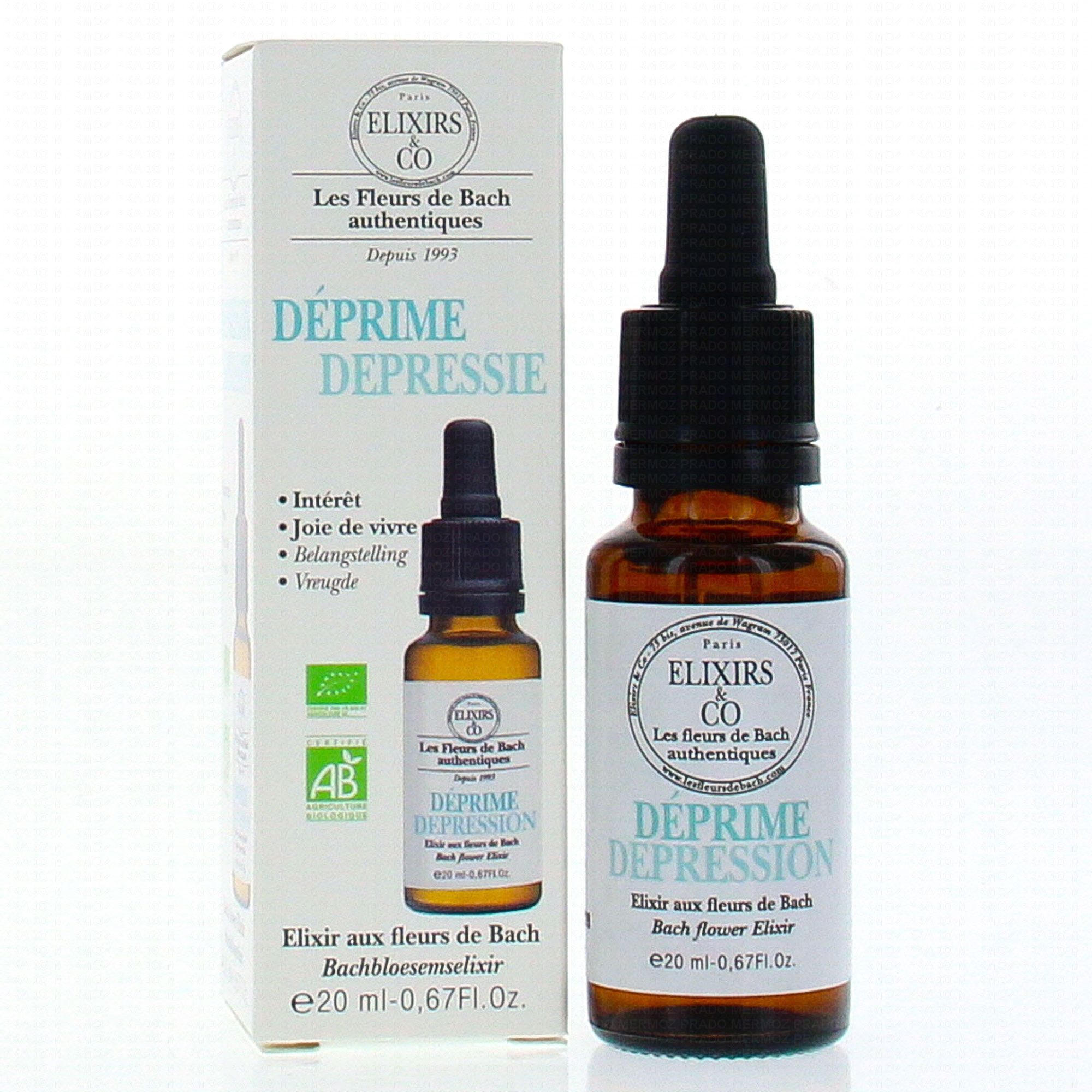 ELIXIRS & CO Les Fleurs de Bach authentiques Déprime/dépression flacon ...