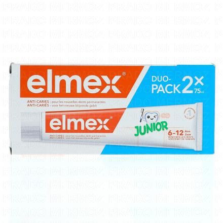 ELMEX Dentifrice Elmex Anti-Caries Junior 6-12 ans (lot de 2 tubes 75ml)