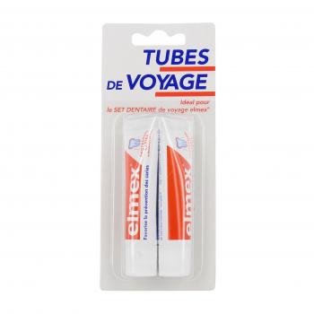 ELMEX Dentifrice protection anti-caries tubes de voyage lot de 2 tubes 12ml