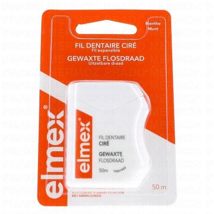ELMEX Fil dentaire cir&eacute; go&ucirc;t menthe 50m