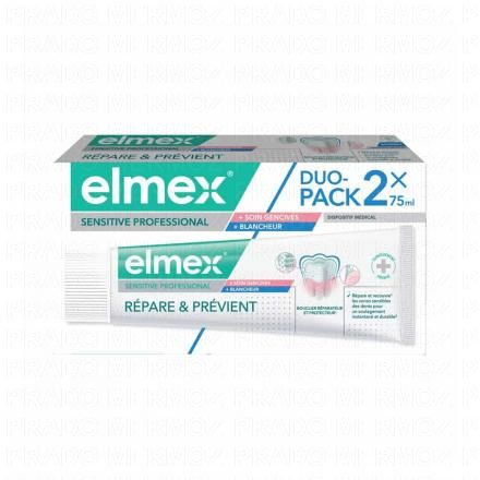 ELMEX Sensitive Professional - Dentifrice Soin gencives et blancheur (lot 2 x 75ml)