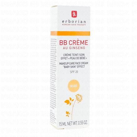 ERBORIAN BB Cr&egrave;me Au ginseng SPF20 Nude (15ml)