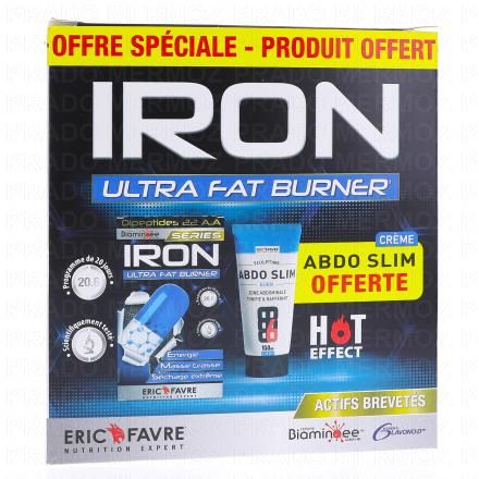 ERIC FAVRE Iron fat burner x120 comprim&eacute;s + gel abdo Slim 150 ml offert