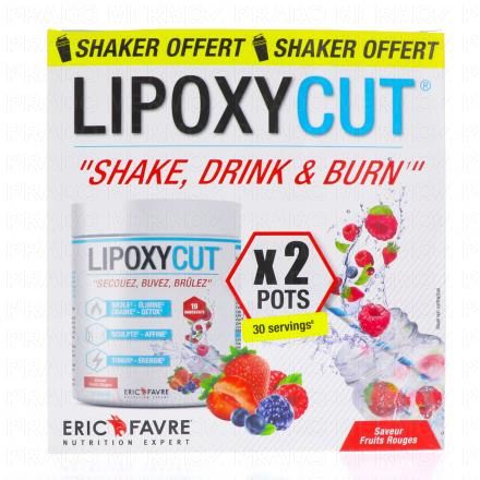 ERIC FAVRE Lipoxycut Shake drink & burn saveur fruits rouges (2 pots de 120g)