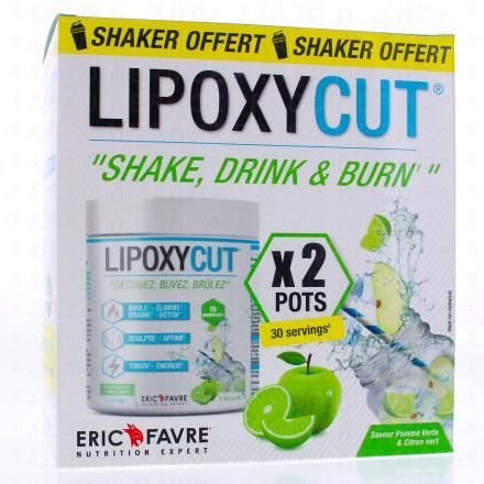 ERIC FAVRE Lipoxycut Shake drink & burn saveur pomme verte citron (2 pots - 240g)