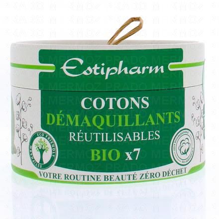 ESTIPHARM Cotons d&eacute;maquillants r&eacute;utilisables bio x7