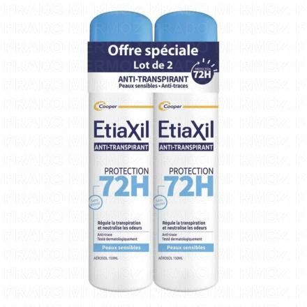 ETIAXIL Anti-Transpirant - Déodorant Protection 72h (lot 2 x 150ml)