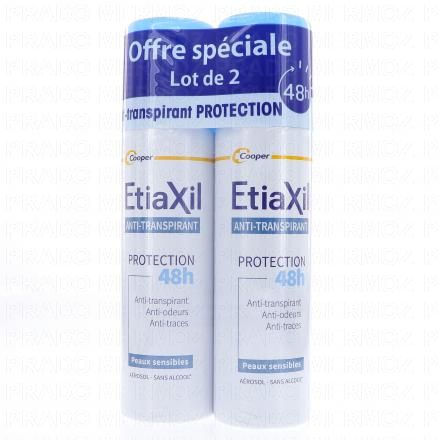ETIAXIL Déodorant anti-transpirant 48h (lot de 2 aérosols de 150ml)