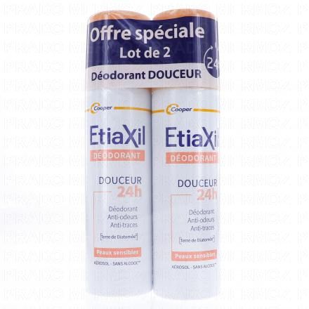 ETIAXIL Déodorant douceur 48h aérosol (lot de 2 aérosol 150ml)