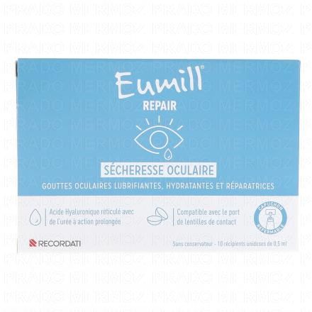 EUMILL Repair Gouttes Oculaires s&eacute;cheresse oculaire (10 unidoses de 0,5 ml)