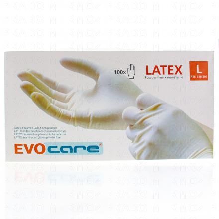 EVOCARE Gants d'examen latex non poudrée x100 (taille l)