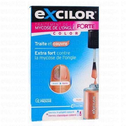 EXCILOR Mycose de l'ongle - Traitement mycose Forte Color 30ml + Vernis nude 8ml