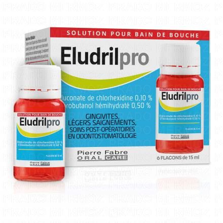 Eludril pro Solution pour bain de bouche (6 flacons 15ml)