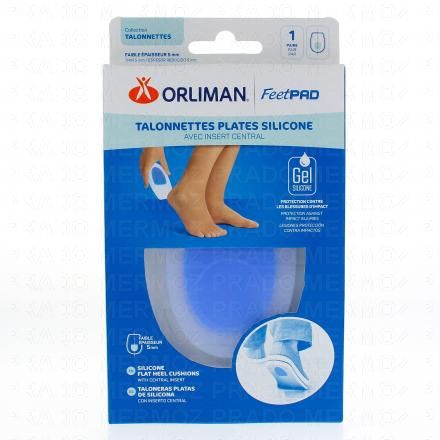 ORLIMAN Feetpad - Talonnettes plates silicone 1 paire (taille 2 - pointure 39 - 42)