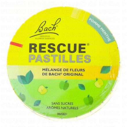 FLEURS DE BACH Rescue - Pastilles Saveur Pomme - Menthe 50g