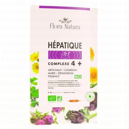 FLORA NATURA Complexe 4+ H&eacute;patique Bio 20 Ampoules de 15ml