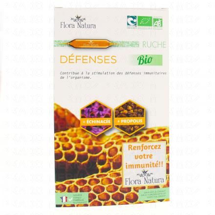 FLORA NATURA Ruche - D&eacute;fenses Bio Echinac&eacute;e et Propolis 20 ampoules de 15ml