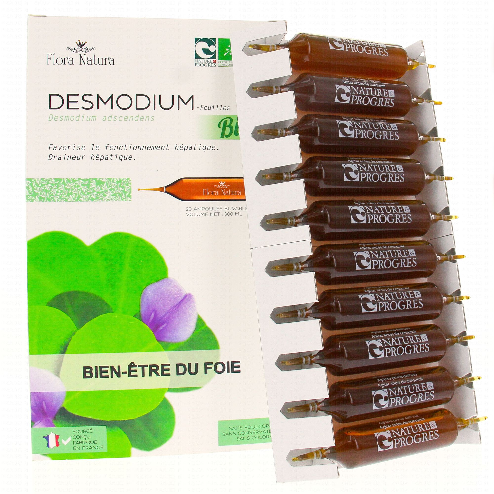 FLORA NATURA Desmodium Bio 20 Ampoules de 15ml Pharmacie Prado Mermoz