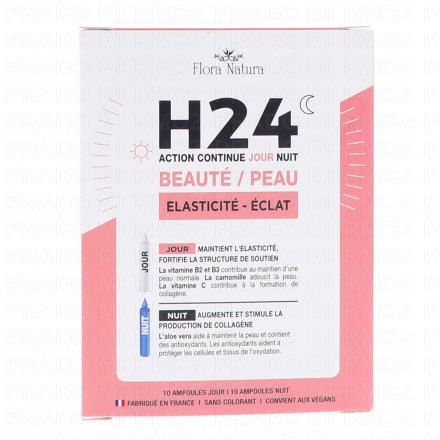FLORA NATURA H24 - Beaut&eacute; & Peau - Elasticit&eacute; Eclat x10 Ampoules Jour + 10 Ampoules Nuit
