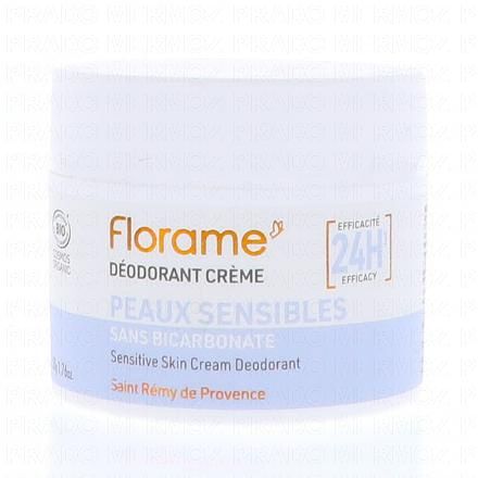 FLORAME D&eacute;odorant cr&egrave;me peaux sensibles bio 50g