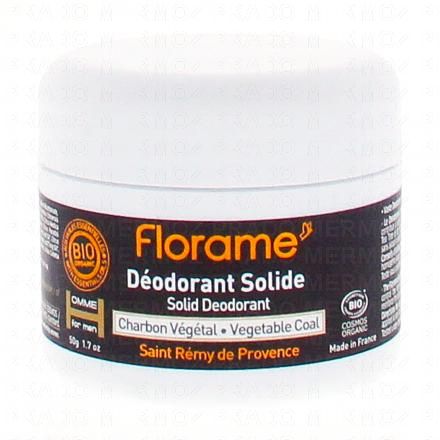 FLORAME D&eacute;odorant solide homme charbon v&eacute;g&eacute;tal 50g