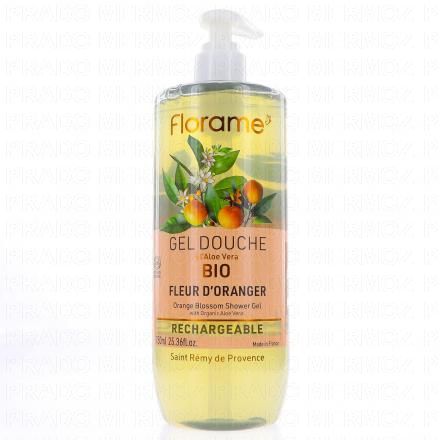 FLORAME Gel douche &agrave; l'alo&eacute; vera bio fleur d'oranger 750ml