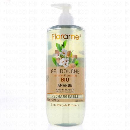 FLORAME Gel douche aux huiles essentielles bio amande 750ml