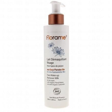 FLORAME Eaux florales bio - Lait d&eacute;maquillant visage bio flacon pompe 200ml