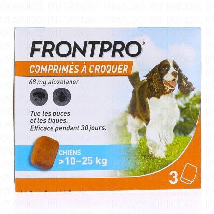 FRONTLINE Frontpro - Comprim&eacute;s Antiparasitaire chiens 10-25kg x3comprim&eacute;s
