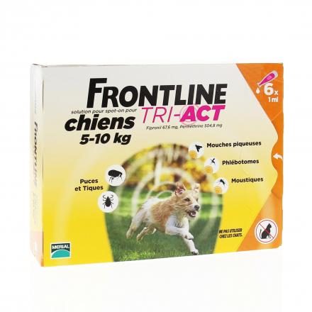 FRONTLINE Tri-act - anti parasitaire chiens 5 - 10kg pipettes 6x1ml