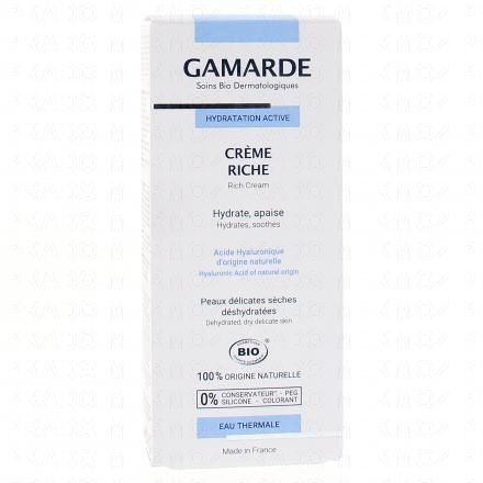 GAMARDE Hydratation active cr&egrave;me hydratante riche bio tube 40g