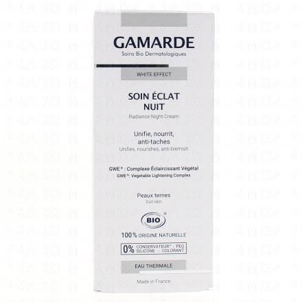GAMARDE White effect soin &eacute;clat nuit bio tube 40g