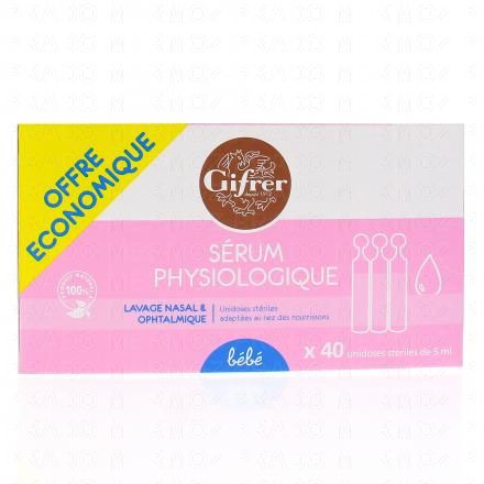 GIFRER Sérum physiologique unidoses stériles de 5ml (boîte de 40)