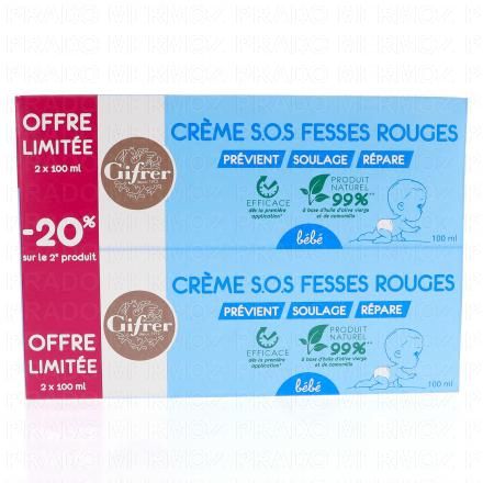GIFRER SOS crème fesses rouges (lot 2x100ml)