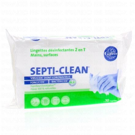 GIFRER Septi Clean Lingettes désinfectantes 2en1 x70