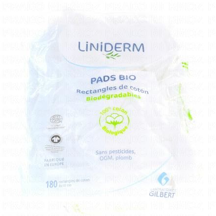 GILBERT Pads bio rectangles de coton x 180