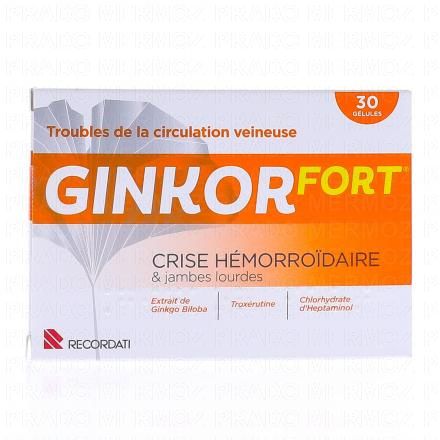 GINKOR Fort - jambes lourdes et crise hémorroïdaire (boîte de 30 gélules)